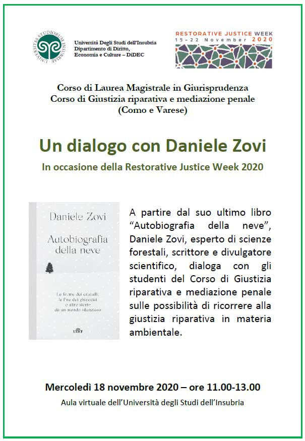 Locandina - Un dialogo con Daniele Zovi