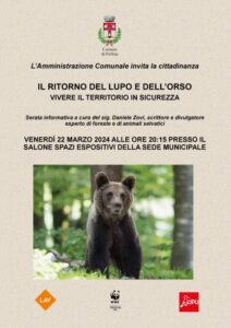 Il ritorno del lupo e dell'orso - vivere in sicurezza il territorio @ Salone spazi espositivi Municipio di Gollina